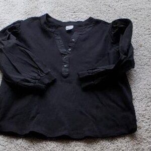 Chico’s Black Cotton Long Sleeve Blouse